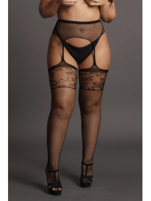 Collant Garterbelt With Lace Top Le Désir by Shots Tamanho Grande